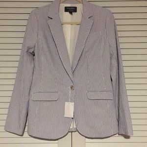 Lands' End Seersucker One Button Blazer